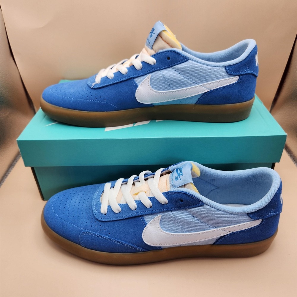 Nike SB Shoes Mens Size 10 Blue White Heritage‎ Vulc Gum Suede Skate CD5010-401